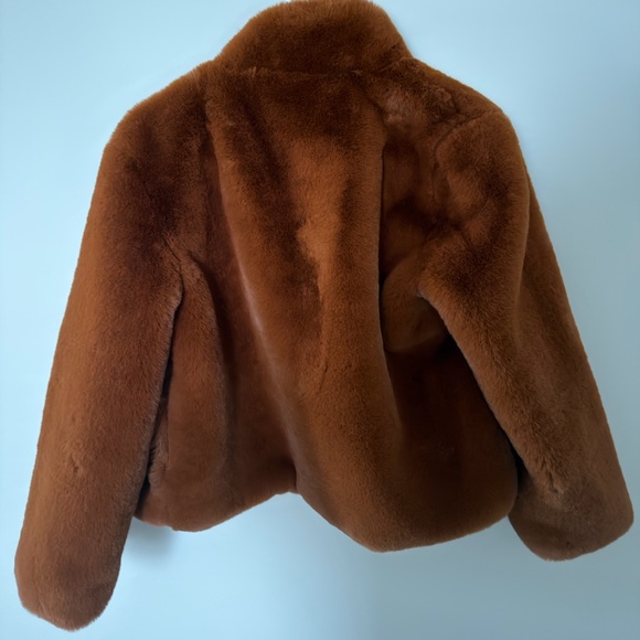 Forever 21 Rust Brown Faux Fur Pea Coat - Picture 3 of 3